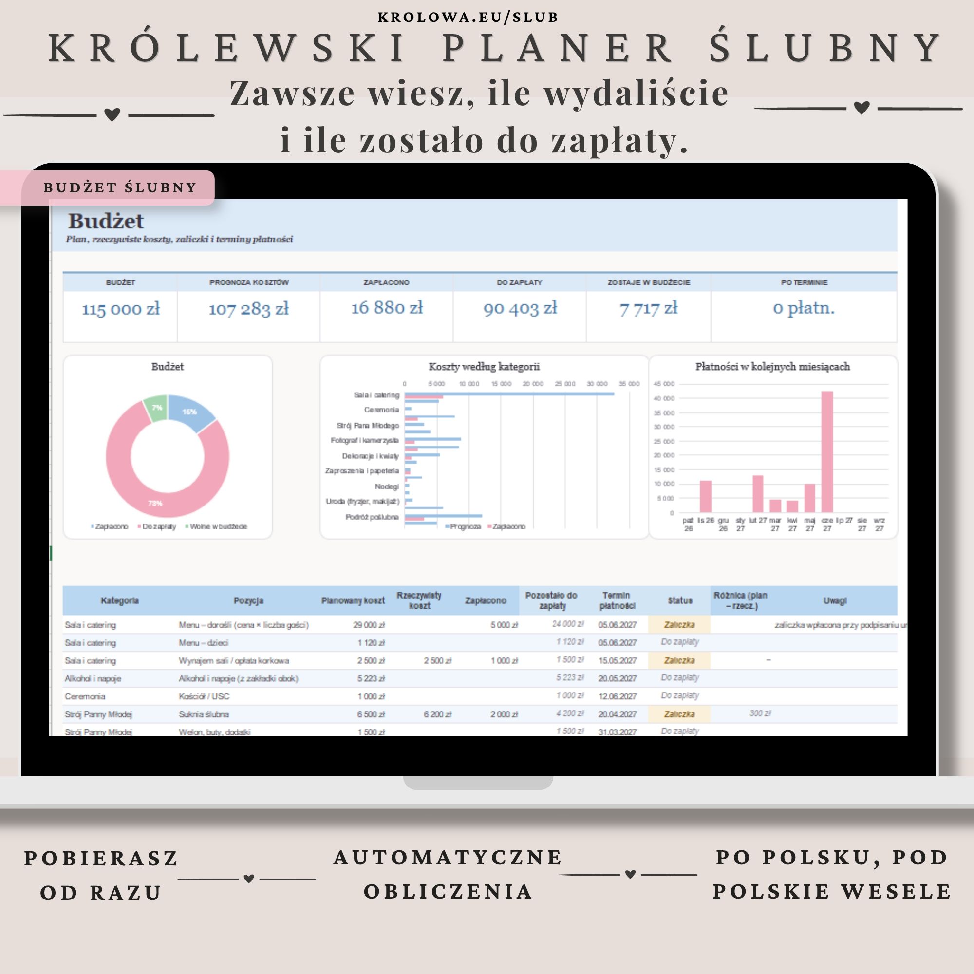 krolewski-planer-slubny-3 Budżet ślubny w Excelu z wykresami