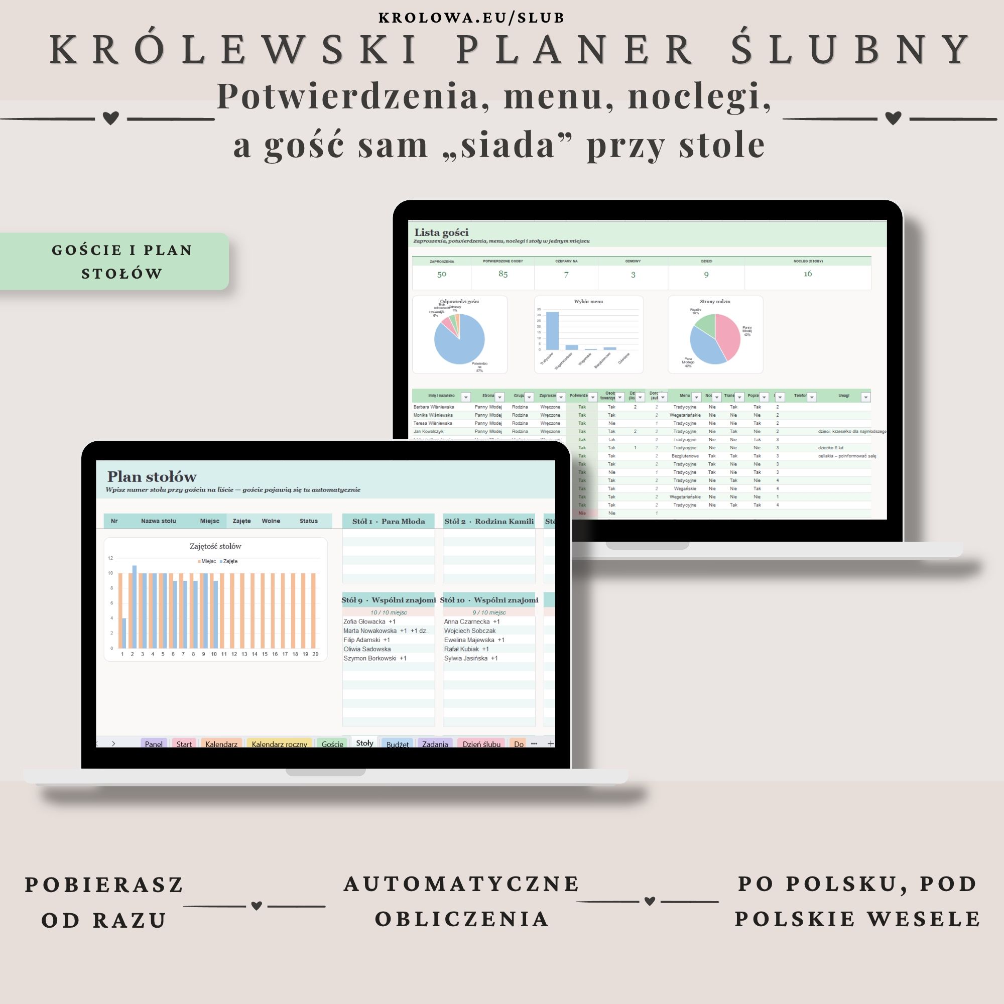 krolewski-planer-slubny-4 Lista gości i plan stołów weselnych w Excelu