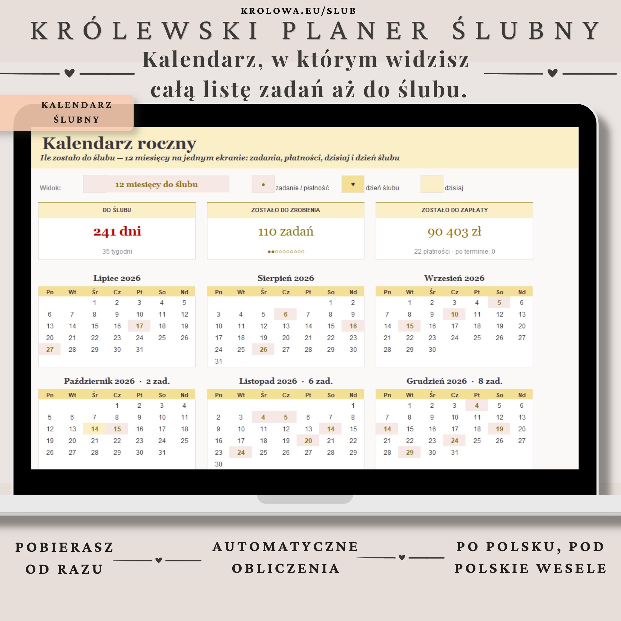 krolewski-planer-slubny-7 Kalendarz ślubny – cały rok przygotowań na jednym ekranie